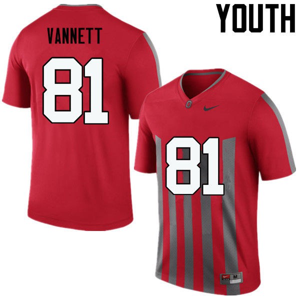 Ohio State Buckeyes #81 Nick Vannett Youth Stitched Jersey Throwback